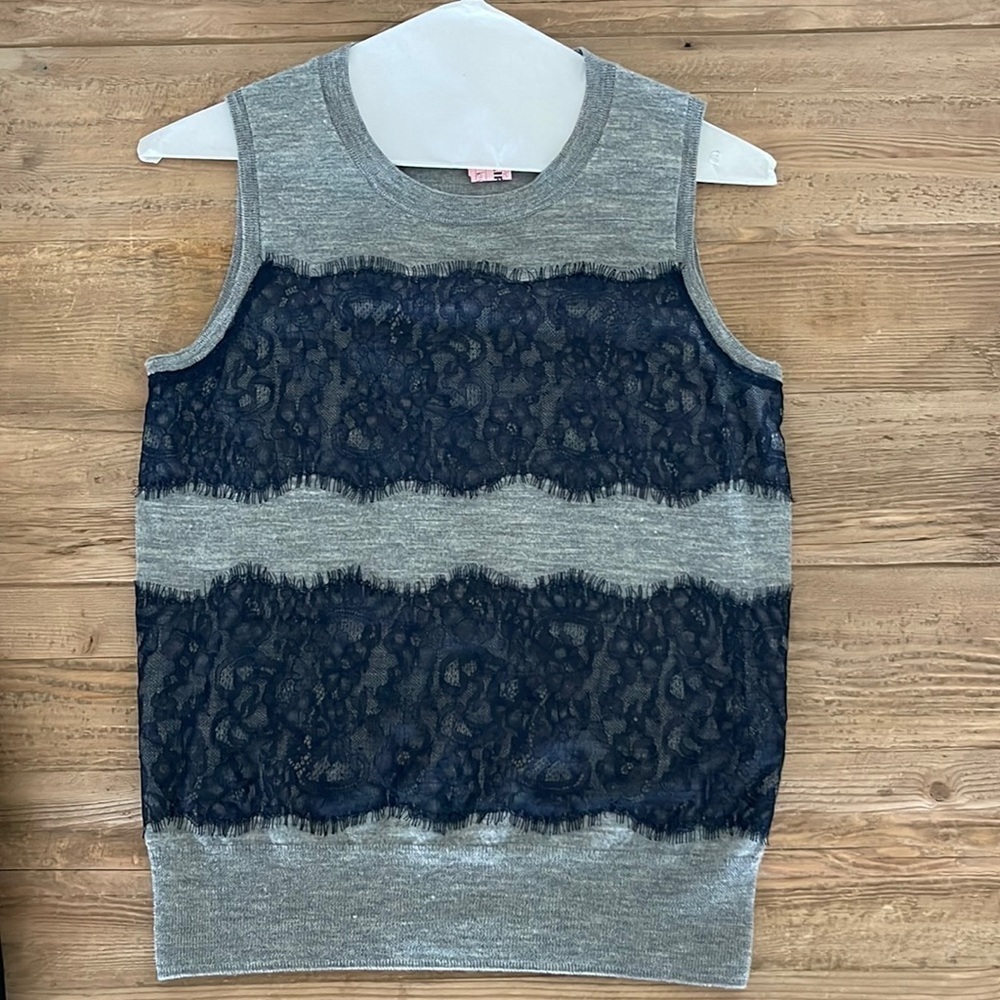 J. Crew Sweater Vest Size XS Lace Detailing